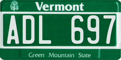 VT license plate ADL697