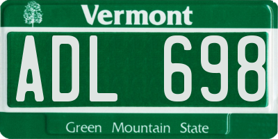 VT license plate ADL698