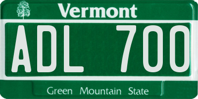 VT license plate ADL700