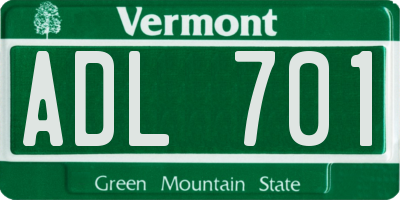 VT license plate ADL701