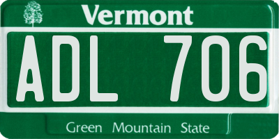 VT license plate ADL706