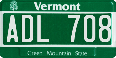 VT license plate ADL708