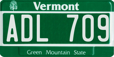 VT license plate ADL709