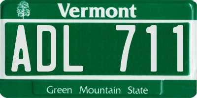 VT license plate ADL711