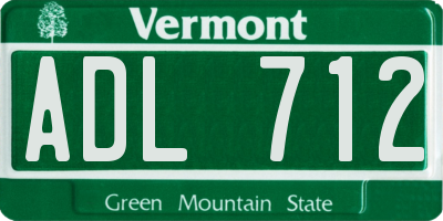 VT license plate ADL712