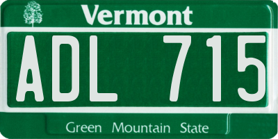 VT license plate ADL715