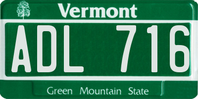 VT license plate ADL716
