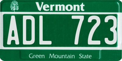 VT license plate ADL723