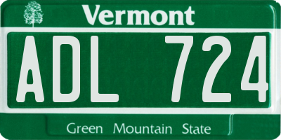 VT license plate ADL724