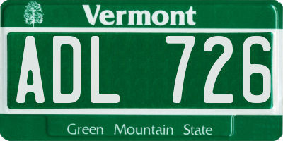VT license plate ADL726