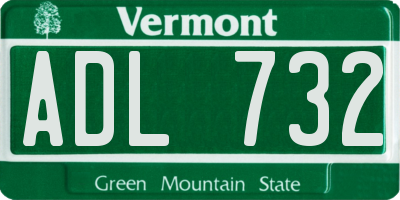 VT license plate ADL732