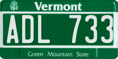 VT license plate ADL733