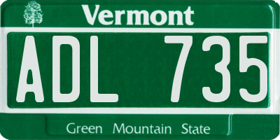 VT license plate ADL735