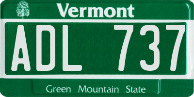 VT license plate ADL737
