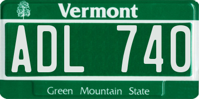 VT license plate ADL740