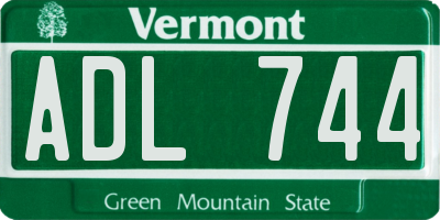 VT license plate ADL744