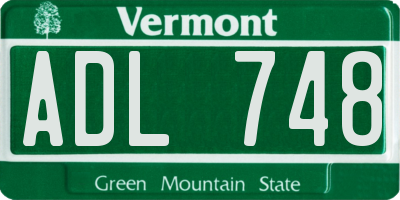 VT license plate ADL748