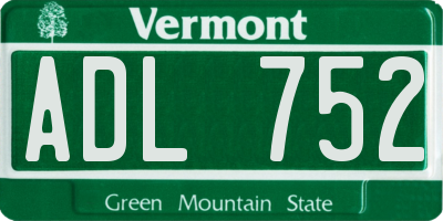 VT license plate ADL752