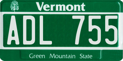 VT license plate ADL755