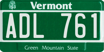 VT license plate ADL761
