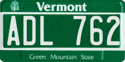 VT license plate ADL762
