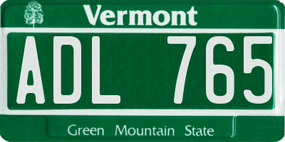 VT license plate ADL765
