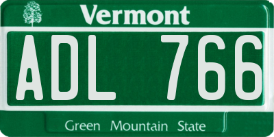 VT license plate ADL766