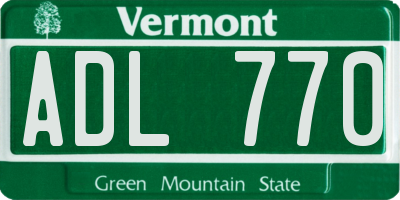 VT license plate ADL770