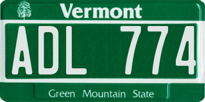 VT license plate ADL774