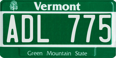 VT license plate ADL775