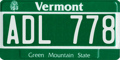 VT license plate ADL778