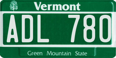 VT license plate ADL780