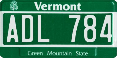 VT license plate ADL784