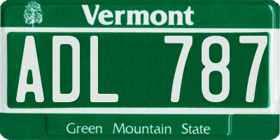VT license plate ADL787