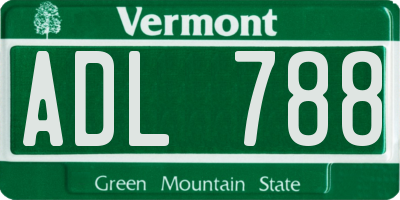 VT license plate ADL788