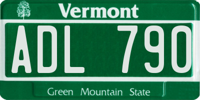 VT license plate ADL790