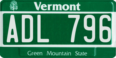 VT license plate ADL796