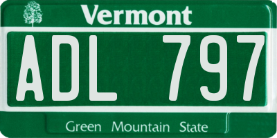 VT license plate ADL797