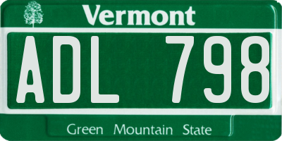 VT license plate ADL798