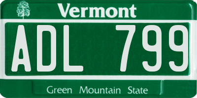 VT license plate ADL799