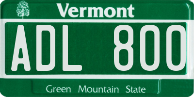 VT license plate ADL800