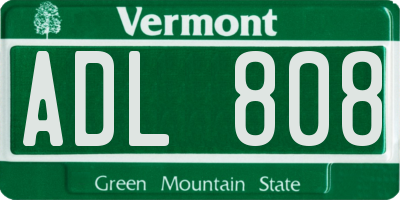 VT license plate ADL808