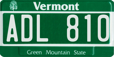 VT license plate ADL810