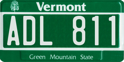 VT license plate ADL811