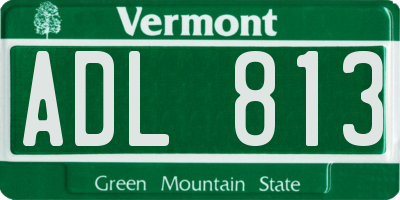 VT license plate ADL813