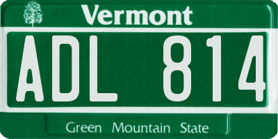 VT license plate ADL814