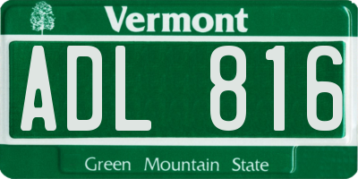 VT license plate ADL816