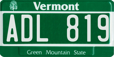 VT license plate ADL819