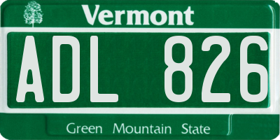 VT license plate ADL826