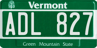 VT license plate ADL827